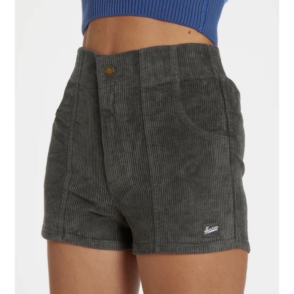 Hammies Corduroy Shorts Charcoal Gray California Surf NWT Women's 28